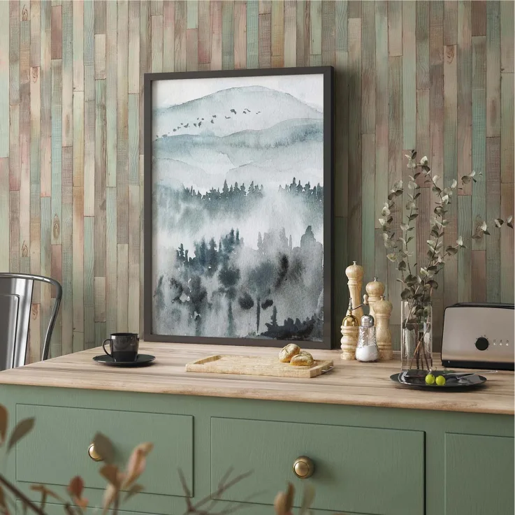 wood wallpaper perfect for living room